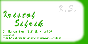 kristof sifrik business card