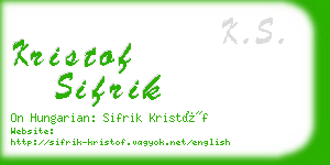 kristof sifrik business card